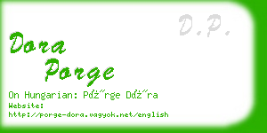 dora porge business card